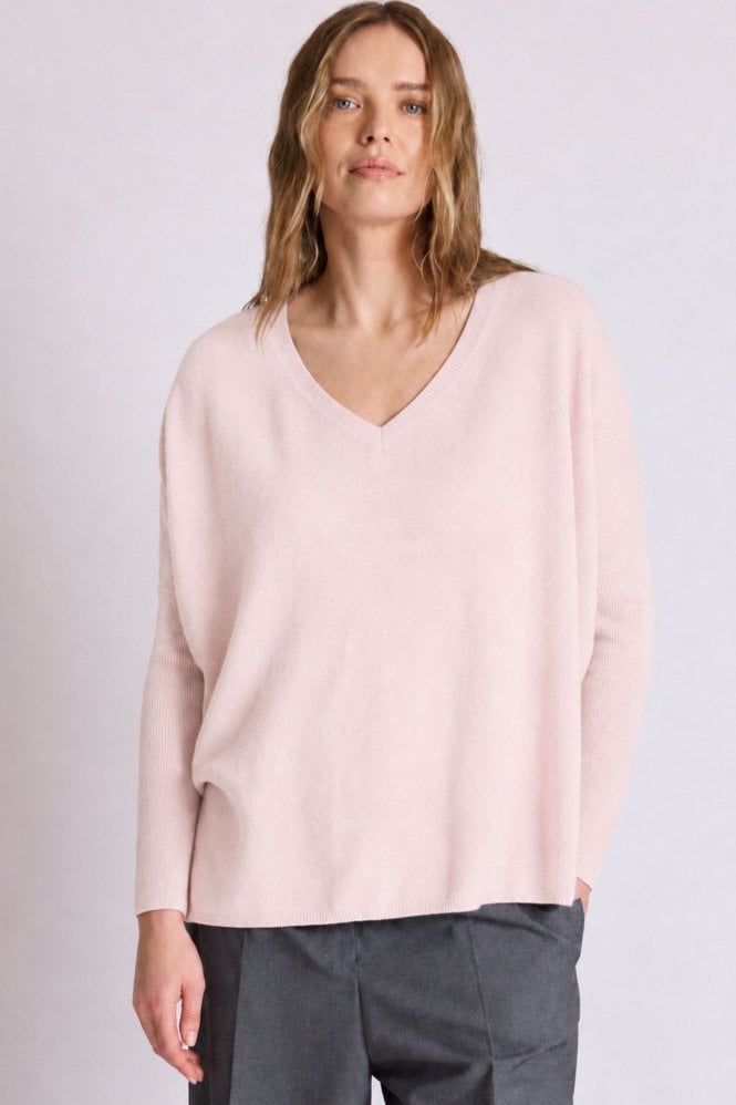 Absolut Cashmere Camille V Neck Sweater in Marshmallow