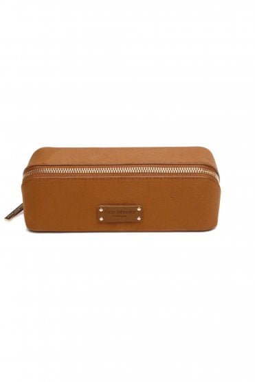 Suede Kensington Small Train Case in Fudge