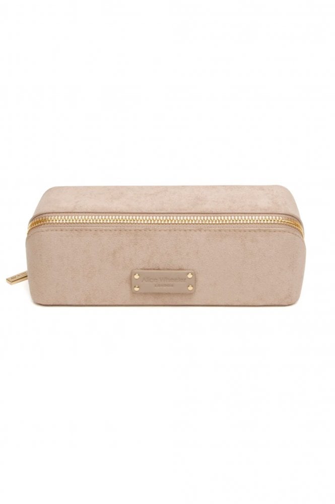 Alice Wheeler London Suede Kensington Small Train Case in Mink