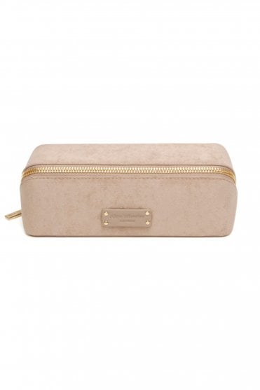 Suede Kensington Small Train Case in Mink