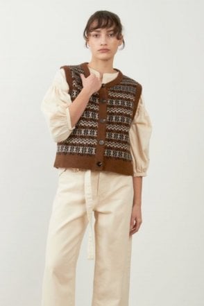 Aliena Sleeveless Knit in Chocolate