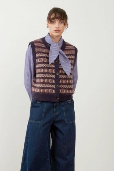Aliena Sleeveless Knit in Navy