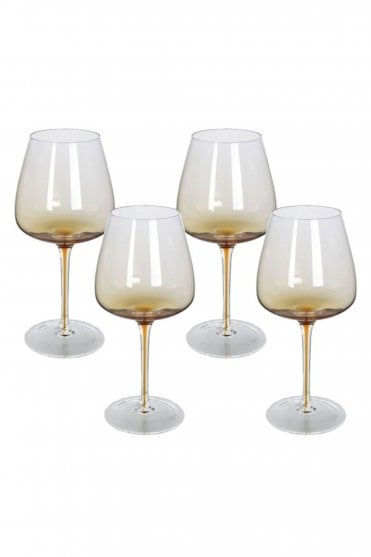 Amber Red Wine Glasses
