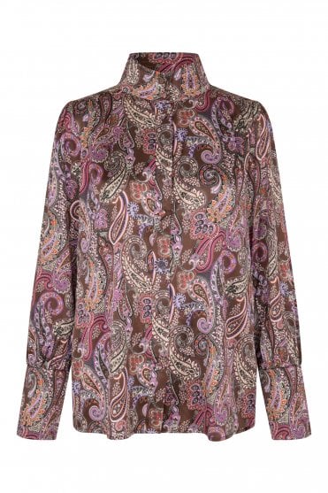 Amelie Blouse with Stand Collar