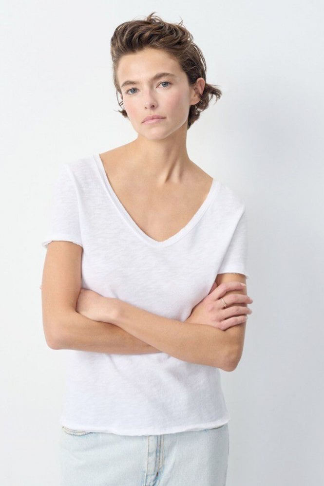 American Vintage Sonoma Short Sleeved Vee in White