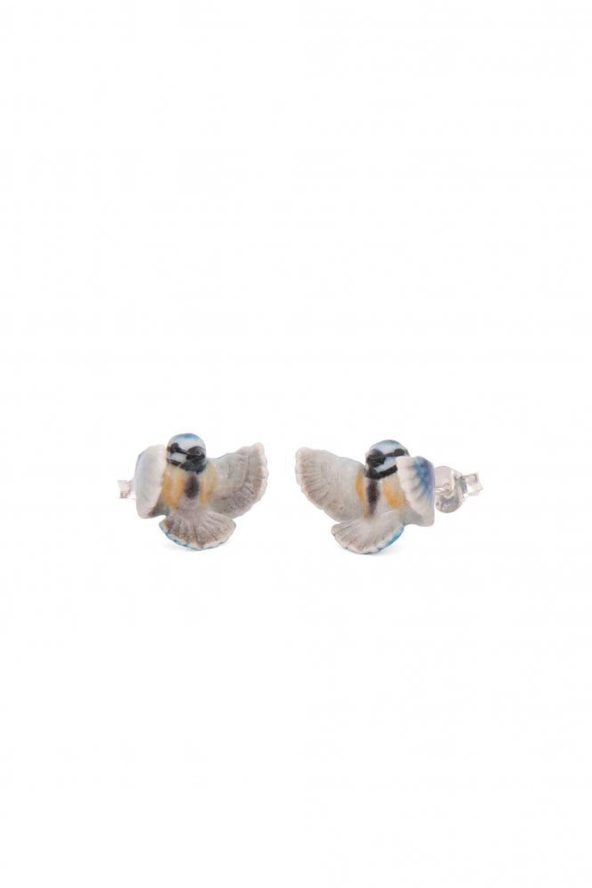 And Mary Flying Blue Tit Stud Earrings