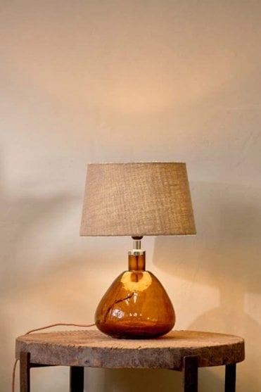 Baba Glass Lamp Small Wide in Burnt Amber