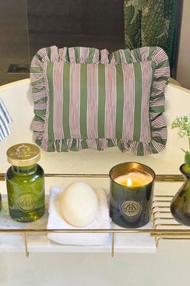 Bath Pillow in Pink & Green
