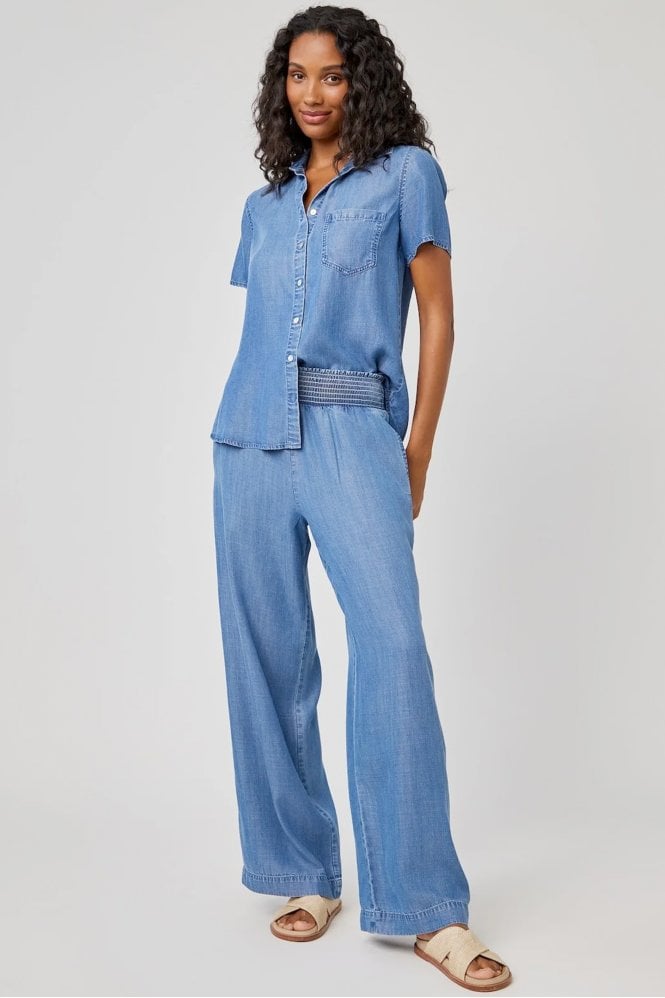 Bella Dahl Smocked Waist Wide Leg in Moonlit
