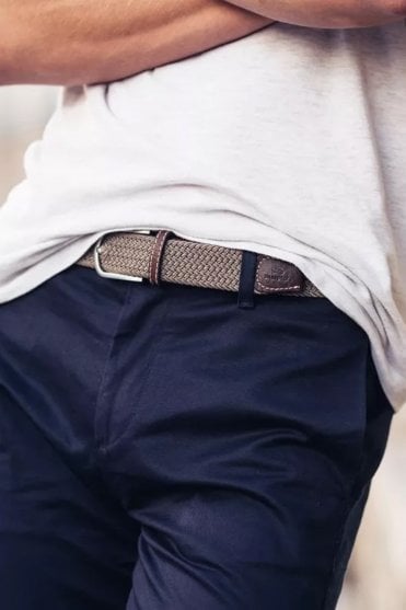 Braid Belt in Taupe Beige