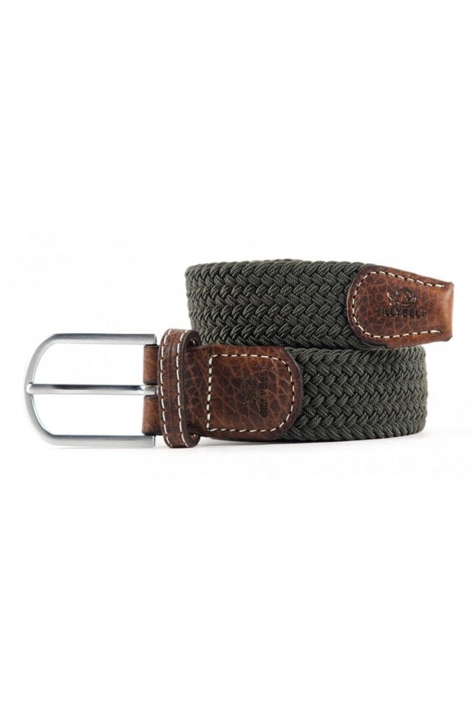 BillyBelt Elastic Woven Belt in Khaki Green