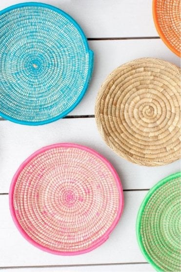 Moroccan Neon Wool Plate in Blue