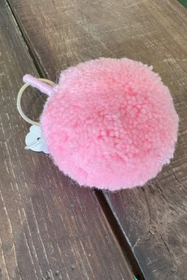 Pom Pom Basic Keyring in Pink