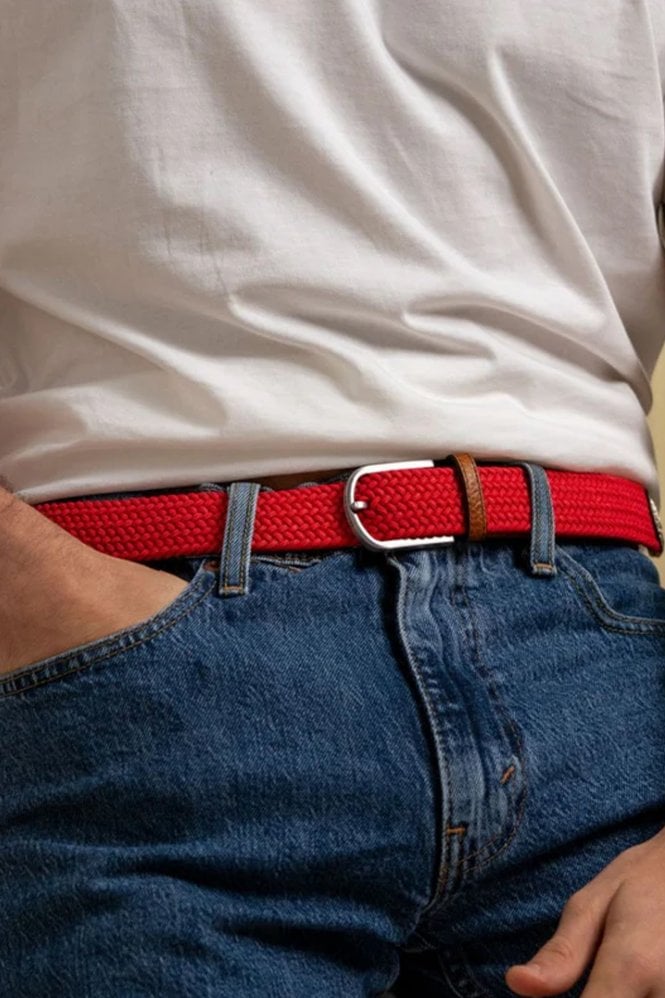 Braid Belt in Cardinal Red