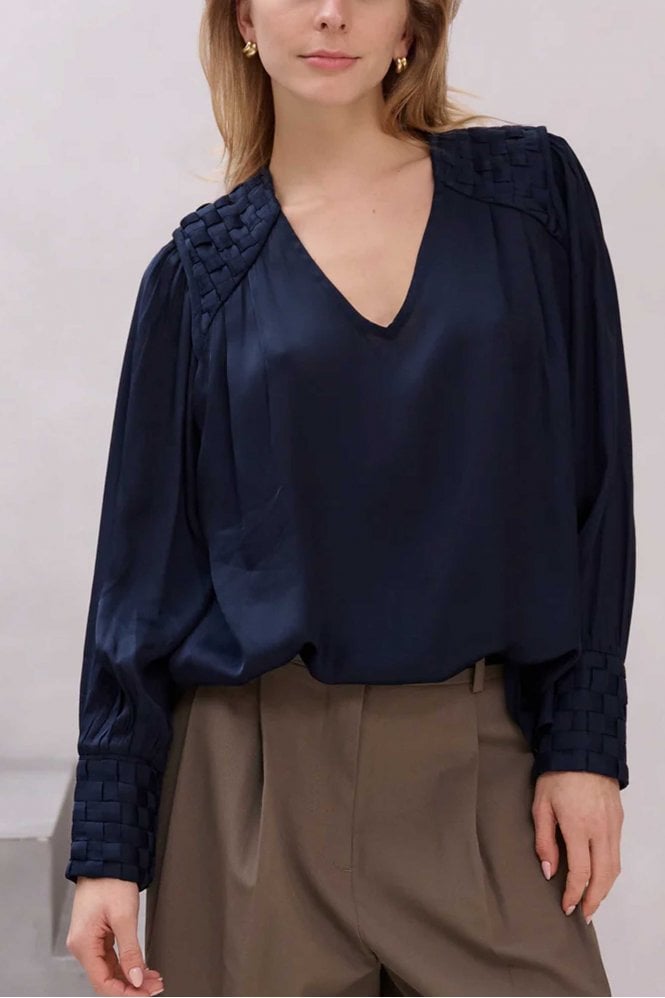BRDR Trina Blouse in Dark Navy Blue