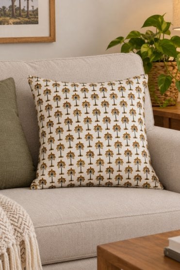 Bronze Palm Cushion Cover