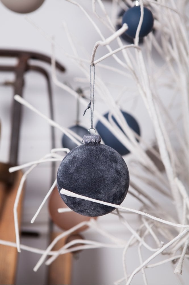 Broste Copenhagen Alcan Deco Ball Glass Baubles S/3 in Tornado