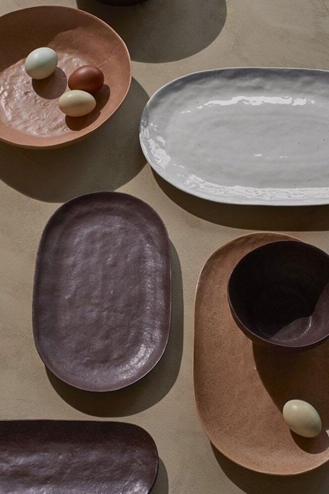 Broste Copenhagen Shape Oblong Platter in Chocolate Brown