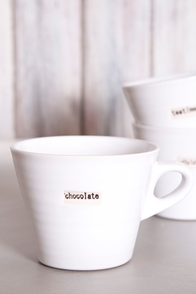 Broste Copenhagen White Mug – Chocolate