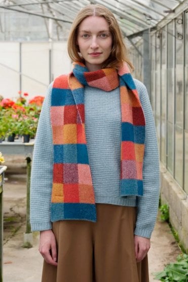 Brushed Tweed Scarf in Forest