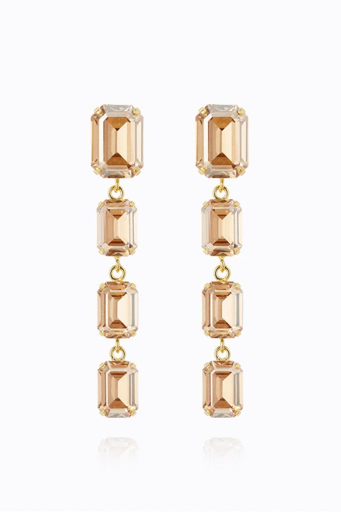 Caroline Svedbom Lydia Long Earrings in Golden Shadow