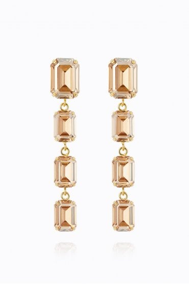 Lydia Long Earrings in Golden Shadow