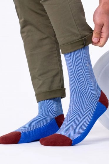 Chevron Socks in Blue Merie