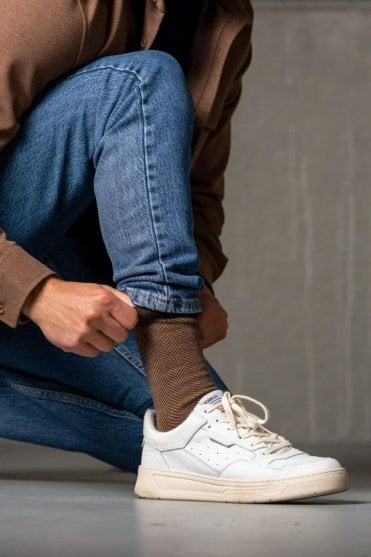 Chevron Socks in Marmot