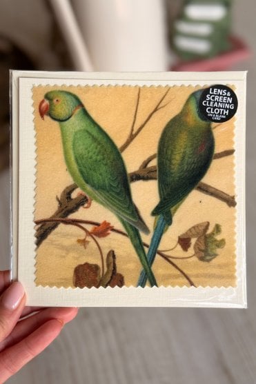 Green Parakeets Glasses Wipe