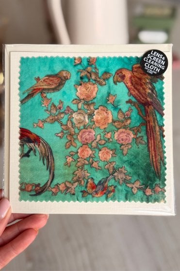 Teal Birds Glasses Wipe