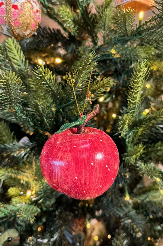 CODY FOSTER & CO Crab Apple Red with Polka Dots Hanging Decoration