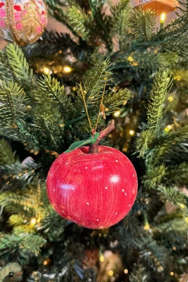 Crab Apple Red with Polka Dots Hanging Decoration