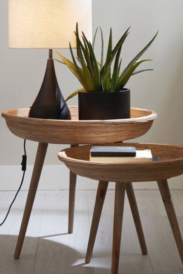 Colon Rattan Side Table Set of 2