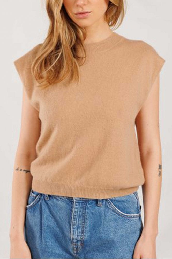 Colorush Lucca Crew Neck Tank in Camel