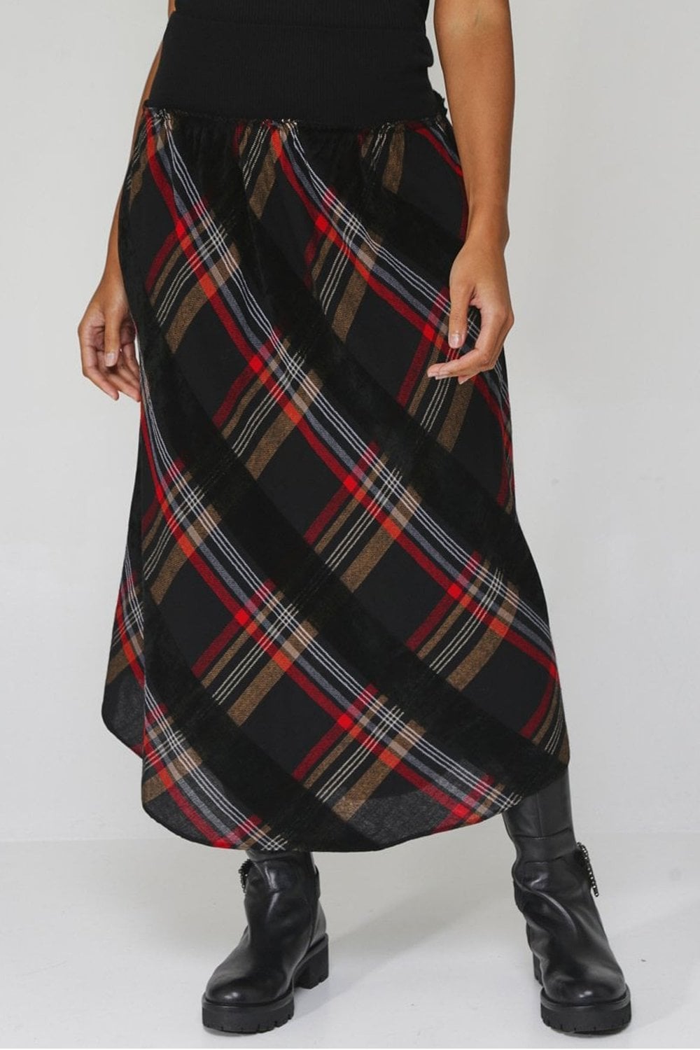 Ensemble Jupe Et Haut Assorti Crea Concept - Laine Marron - Jupe Longue Ligne A - Très Bon état