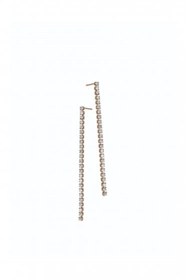 Crys Chain Drops in Gold with Clear
