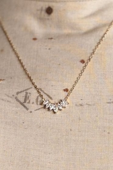 Crystal Fan Pendant Necklace