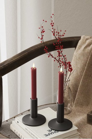 Bordeaux LED Dinner Candle Set of 2 15cm