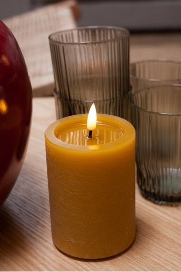 Unique LED Candle Curry 7.5 x 10cm