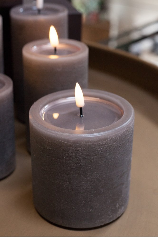 Deluxe Homeart Unique LED Candle Mocca 10 x 10cm