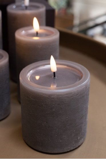 Unique LED Candle Mocca 10 x 10cm
