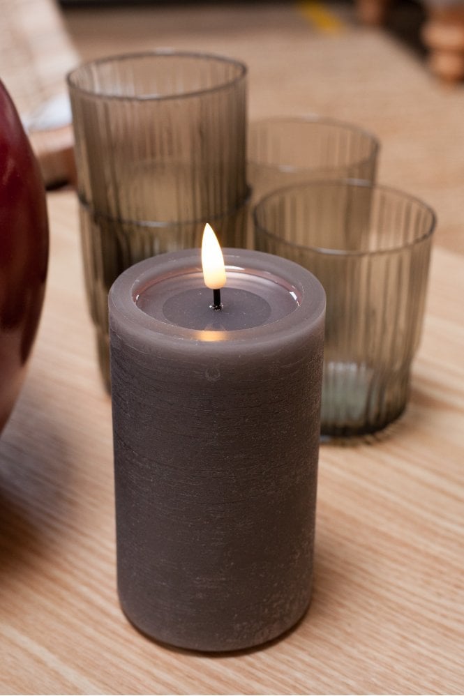 Deluxe Homeart Unique LED Candle Mocca 10 x 15cm
