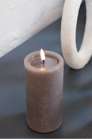 Unique LED Candle Mocca 7.5 x 12.5cm