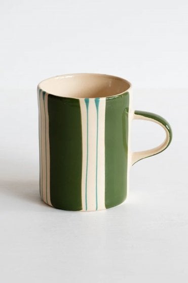 Demi Mug Twin Stripe in Moss Green