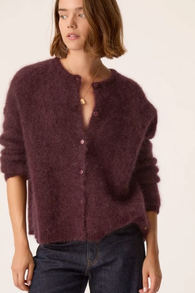 Des Petits Hauts Bea Cardigan in Prune