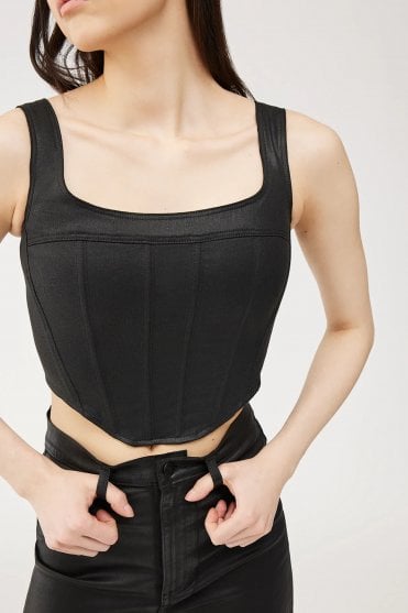Black Coated Corset