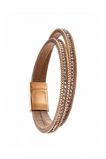 Double Up Bracelet Gold/Stormy Grey