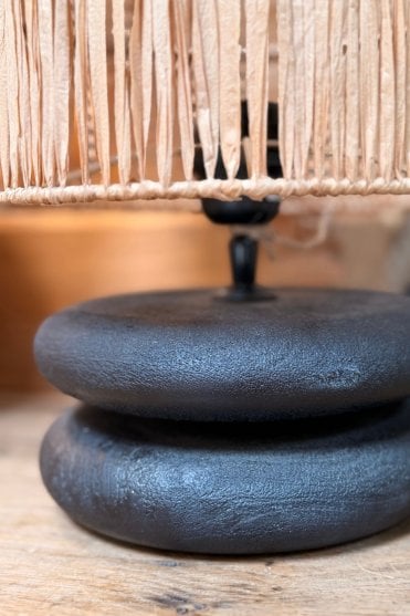 Eboli Lamp Base in Wood Matt Black
