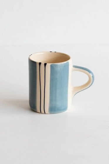 Espresso Cup Twin Stripe in Dove Grey