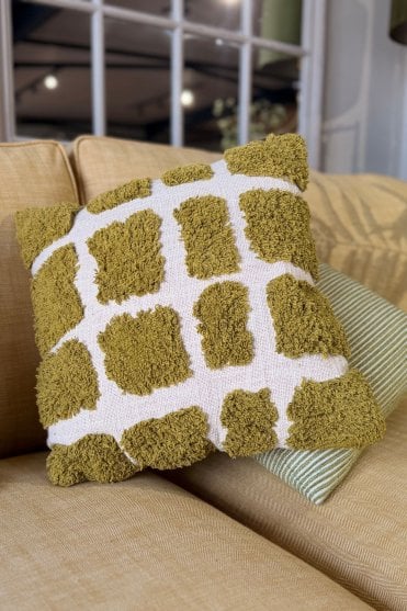 Fasano Cushion in Green and Cream